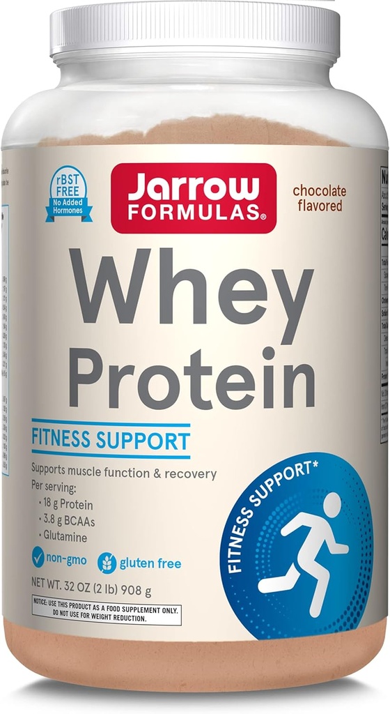 Jarrow Formulas Whey Protein, Chocolate - 908g Powder - Stöder Muscle Development - Högsta kvalitet proteinkälla - Rik i BCAA - Cirka. 35 portioner