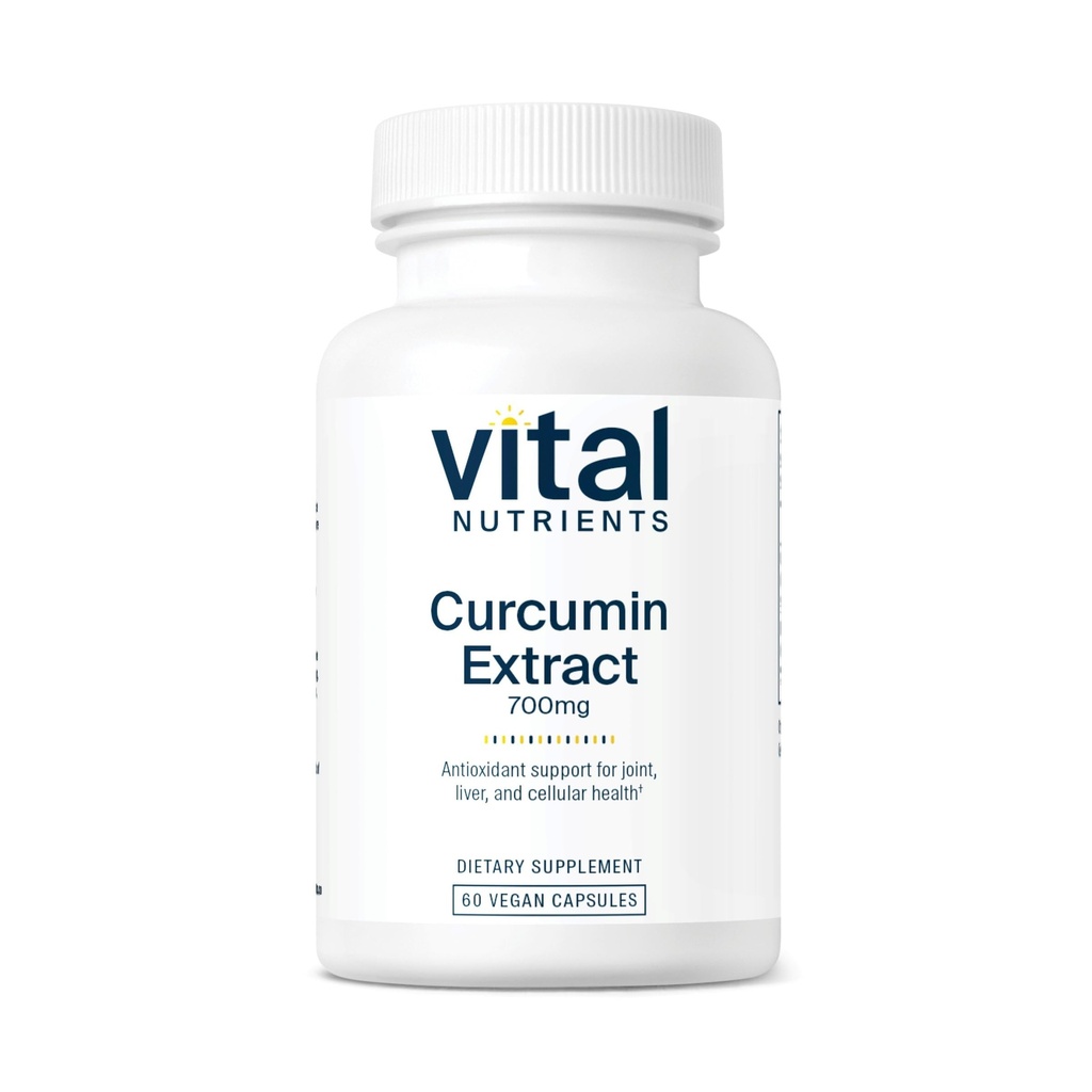 Vital Nutrients Curcumin Extract 700mg | Vegan Curcumin Supplements with Black Pepper Extract | Antioxidant Support for Joint, Liver och Cellular Health * | Gluten, Dairy, Soy Free | 60 kapslar