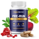 Happy Runner: Pre-Run - Enhances Breathing, Improved Oxygen Delivery, Respiratory Efficiency, Boosts Endurance, Nitric Oxide Booster, Improved Blood Flow, Running Supplements, Cardiovascular Health