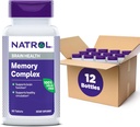 Natrol Memory Complex med Ginkgo Biloba 120mg och B Vitaminer, Kosttillskott för hjärnhälsa och minnesstöd, 60 tabletter, 30 dagars leverans (Pack of 12)
