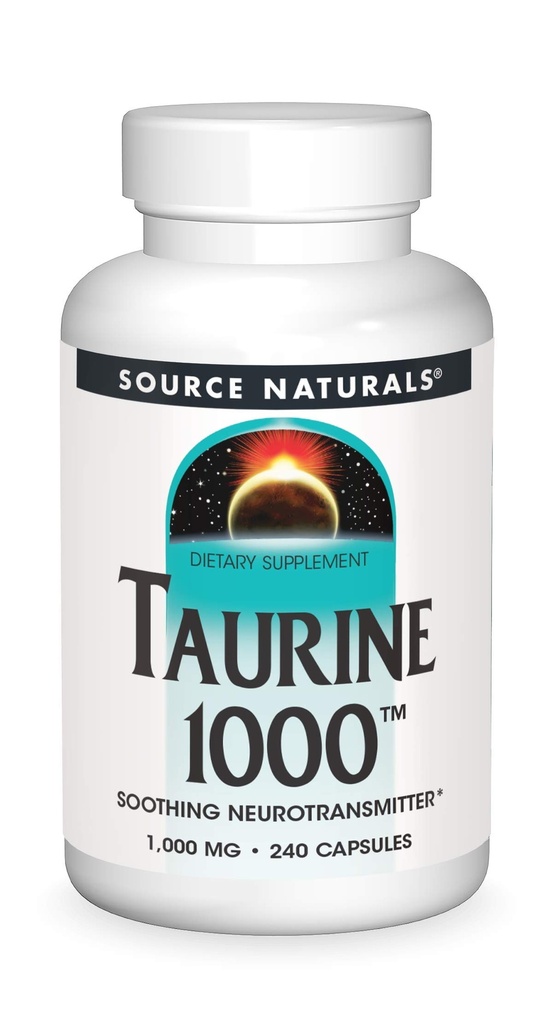 Källa Naturals Taurin, lugnande neurotransmittor *, 1000mg - 240 kapslar