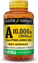 MASON NATURAL Vitamin A 3 000 mcg (10.000 IE) från Fish Liver Oil, stöder Vision & Immune Health, 100 Softgels