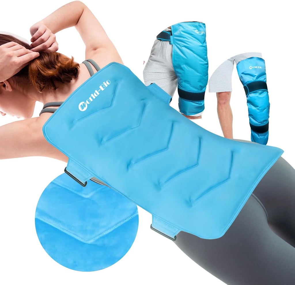 Full Back Ice Pack för skador Återanvändbar Stor Gel Ice Wrap för Back Pain Relief, Flexibel Cold Therapy Compress för Swelling, Bruises, Sprains, Surgery, XXL, 21 "x13"