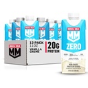 Muskelmjölk Zero Protein Shake, Vanilla Crème, 11 Fl Oz Carton, 12 Pack, 20g Protein, Zero Sugar, 100 kalorier, Calcium, vitamin A, C & D, 4g Fiber, Energizing Snack, Packaging May Vary,12 Count (Pack av 1)