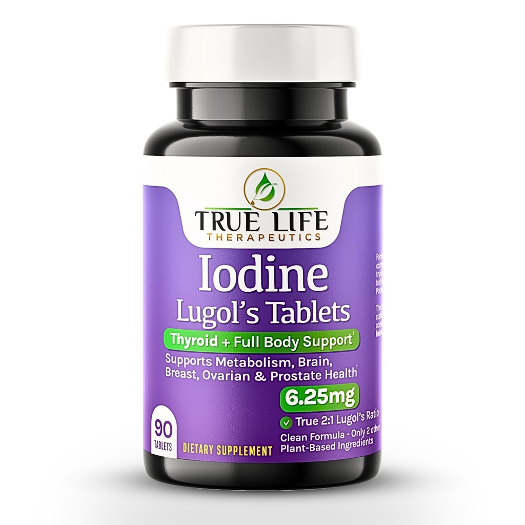 Lugols jodtabletter 6,25 mg - Precise dos sköldkörtel och energistöd - inget hård flytande, stabilt kaliumjodidtillskott - 90 ct, icke-GMO, inga konserveringsmedel