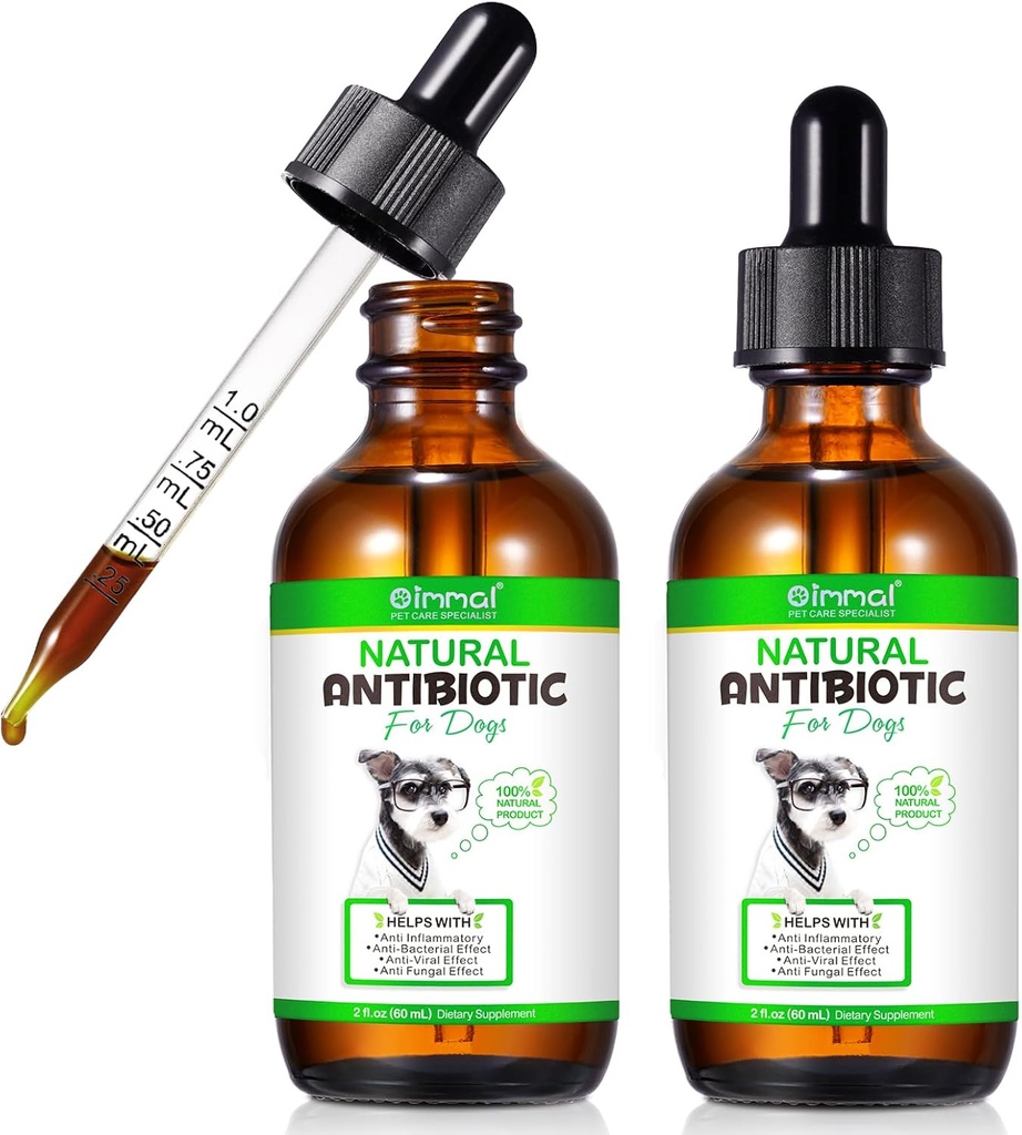 2 Pack Antibiotika för hundar, naturligt antibiotikum för hundallergi och klåda lättnad, hund antibiotika hjälper till att stödja ett hälsosamt immunsystem, allergistöd