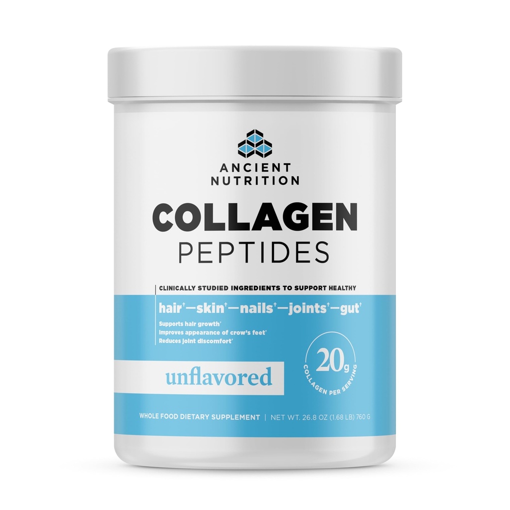 Forntida näring Collagen Peptides, Collagen Peptides Powder, Unflavored Hydrolyzed Collagen, stöder hälsosam hud, gemensamma, Gut, Keto och Paleo Friendly, 38 portioner, 20g Collagen per portion