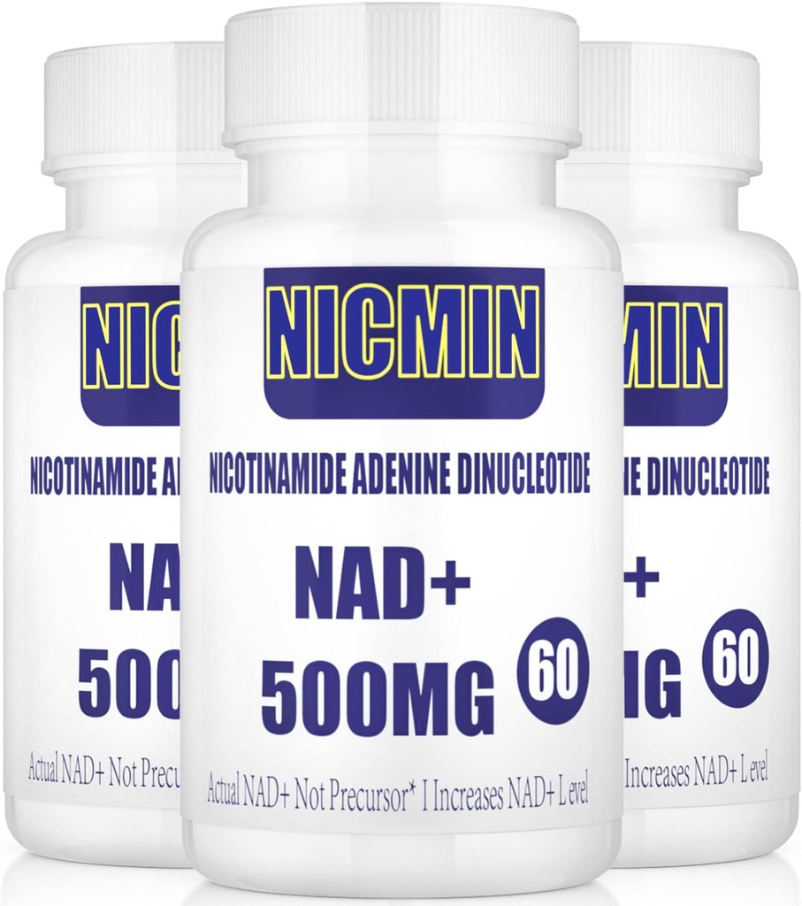 Liposomal NAD + 500mg med TMG 300mg, Faktisk NAD + Supplement (inte en prekursor) Mer effektiv än NMN, Nikotinamid Riboside Alternativ för cellenergi, hälsosam åldrande och muskelreparation 180 kapslar