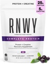 25g Acai Protein + 5g Kreatinpulver, Vegan Plant-Based Protein med Digestive Enzymes att bygga och återhämta sig, 21 portioner