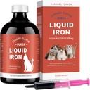 Järntillskott för katter - flytande järn för anemi med katt vitaminer, stödjärnnivåer, främja röd cell, öka energi och vitalitet i katthälsa, 3.4oz (100ml)