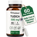 PRISTINE Tudca 500MG Liver Support & Purified Bile Salts Supplement Capsules - 60 Day Supply - Gallbladder Liver Organ & Digestion Detox och Cleanse Support Supplement - Gluten Free Non GMO