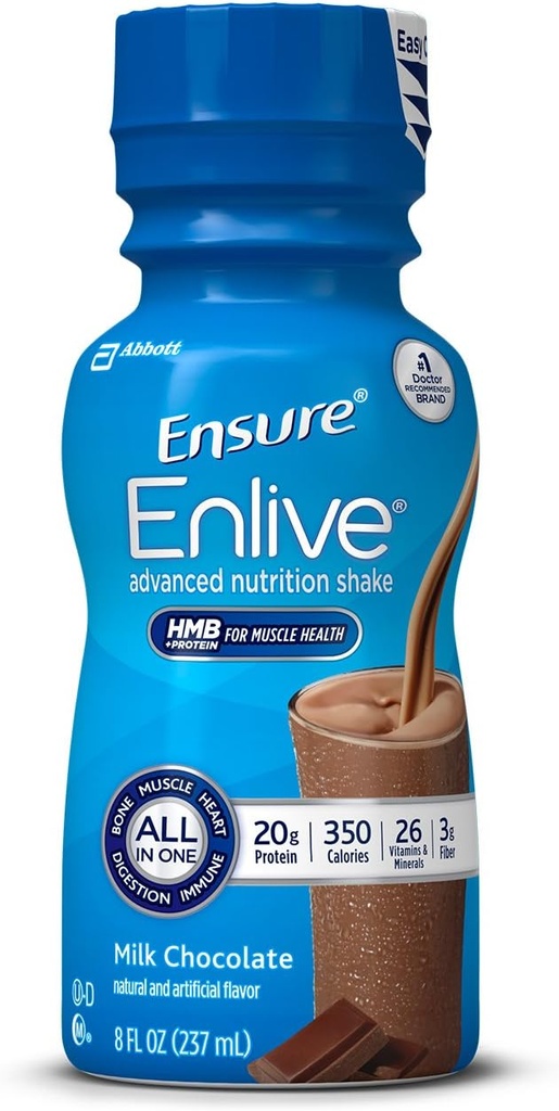 Säkerställ Enlive Advanced Nutrition Skaka med 20 gram protein, Meal Replacement Shakes, Milk Chocolate, 8 fl oz, 16 räkna