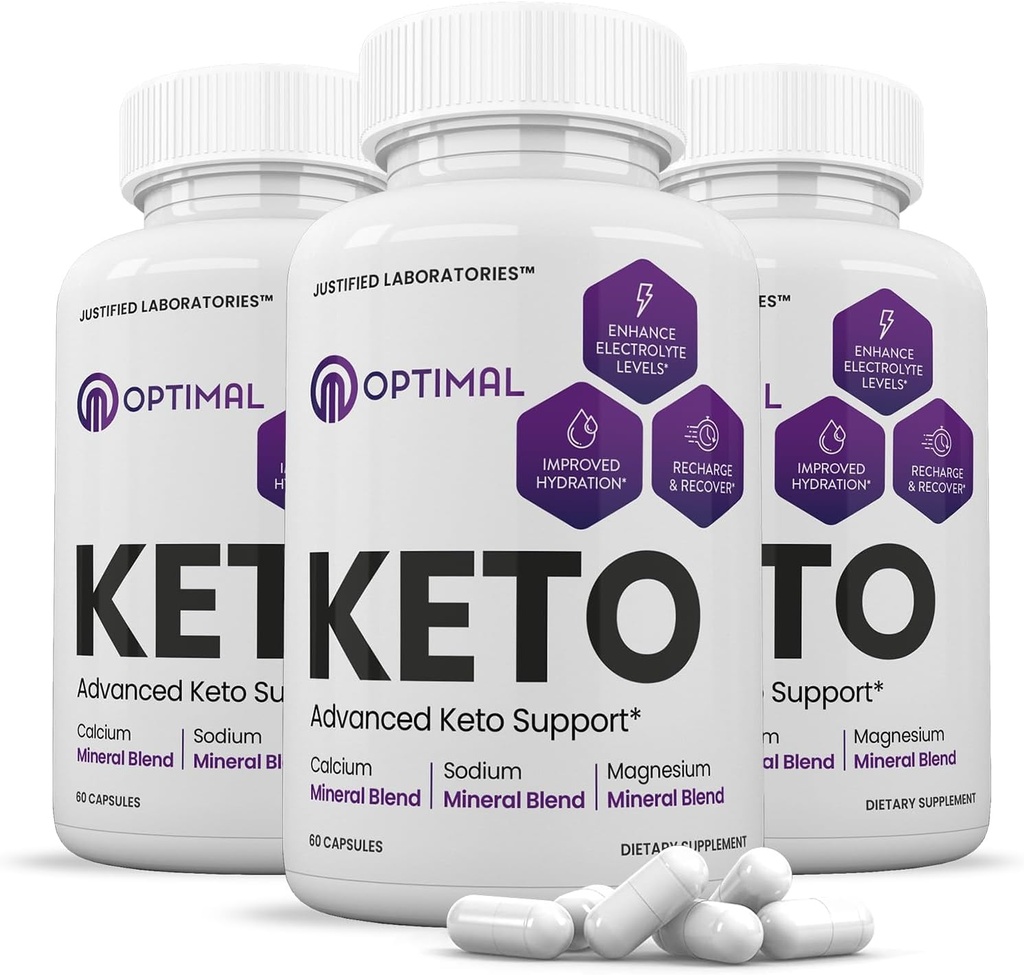Justified Laboratories (3 Pack Optinal Max Keto Pills 1275MG New & Improved Formel innehåller Apple Cider Vinegar Extra Virgin Olive Oil Powder Green Tea Leaf 180 kapslar