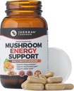 Mushroom Supplement Energy Support | Organic Mushroom Herbal Capsules med Reishi, Ginkgo, Rhodiola, Maca, Chinese Ginseng, CoQ10 + More (60 kapslar)