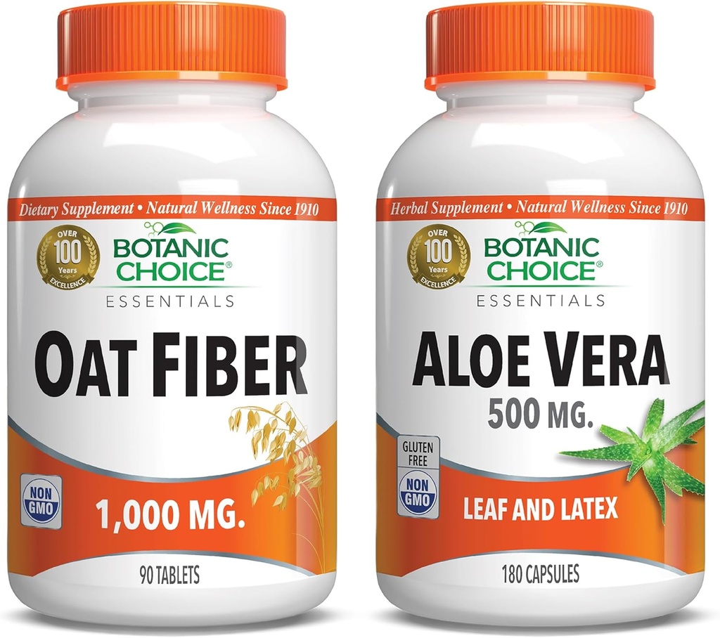 Botaniskt val - Oat & Aloe Vera: Dietary Fiber & Digestive Health Supplement Bundle