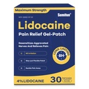 Sumifun 4% Lidocaine Pain Relief Patches 30 greve Maximal Strength Numbing Gel Patch för Back Knee Neck Joint Ache Muscle Soreness Topical Analgesic FSA eller HSA Eligible