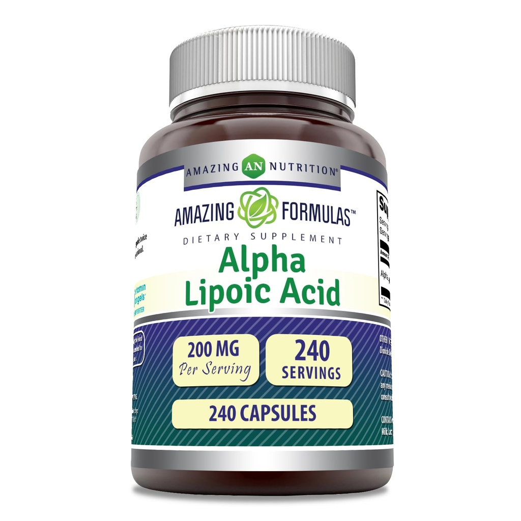 Fantastiska formler Alpha Lipoic Acid | 200 Mg Supplement | Capsules | Icke-GMO | Gluten-Free | Made in USA (1 Pack, 240 Count)