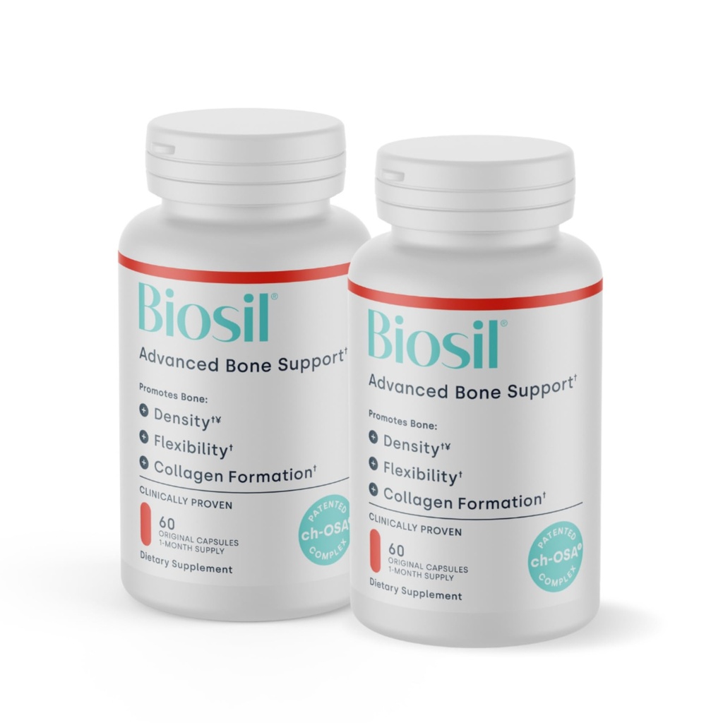 Biosil Bone Collagenizer Ultra - 60 Veggie Capsules, Pack of 2 - med Patented ch-OSA Complex + Choline, Inositol, MK7 & Vitamin B12 - GMO Free - 60-dagars leverans