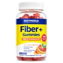 Enzymedica Fiber+ Gummies med prebiotika och probiotika för daglig regelbundenhet, vegetarian, 5g fiber, naturfiber tillskott, för män och kvinnor, blod orange smak, 90 ct