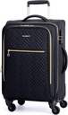 BAGSMART bär på bagage 20 tum,Softside Expandable Suitcase med Spinner Wheels, bagage 22x14x9 Airline godkända rullande lätta väskor för kvinnor män, Compact Carry-On (Black)