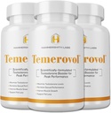 Temerovol - Manligt komplement - Förbättrar energi, styrka och libido - Lean Muscle Builder, 60 kapslar - 3 flaska bunt