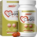 CoQ10 200mg Softgels for Heart Health, Powerful Antioxidant Supplement for Vascular Health, Energy Production, High Absorption CoQ10 Nutritional Supplements, 30 Softgels