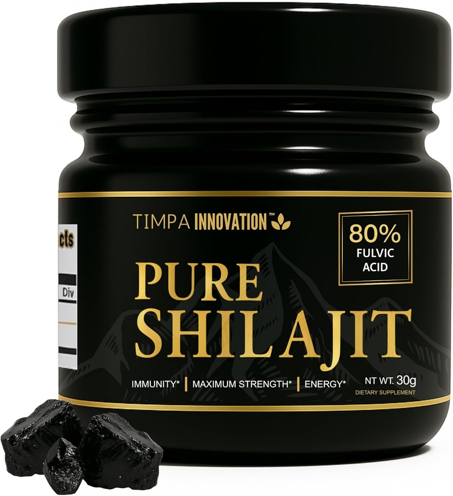 Autentisk Himalayan Shilajit Resin, Chilajil para Hombre 100 Original, 100% Pure Gold Grade Shilajit, med 85 + Trace Minerals och 80% Fulvic Acid, för män och kvinnor 30g 50 portioner
