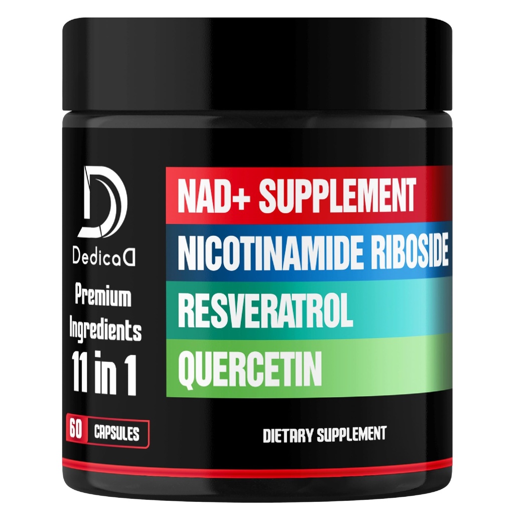 11in1 NAD Supplement med Nicotinamide Riboside, Quercetin, Resveratrol och 8 More - 2 Month Supply