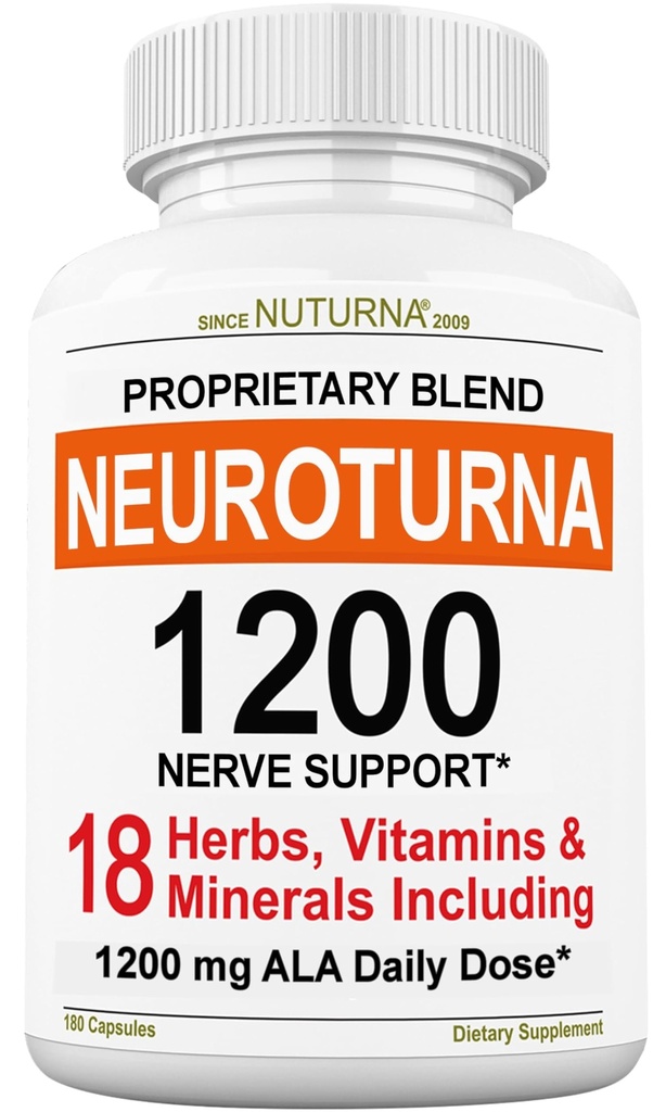 Neuropati Support Supplement med 1200 mg Pure Alpha Lipoic Acid - Maximal styrka Nerve Formel för att stärka nerverna i fingrar, händer, tår och fötter - Bästa naturliga Nerve Relief Support - 180 kapslar