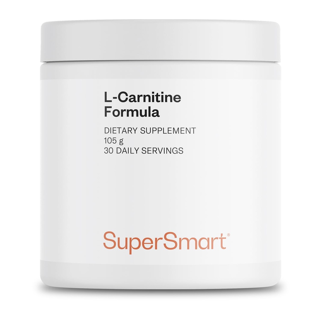 Supersmart - L-Carnitine Formel (Natural Lemon Flavor) - 2-i-1 med Acetyl L-Carnitine & L-Carnitine Tartrate Powder - Amino Acids Complex Supplement | Non-GMO & Gluten Free - 105 g