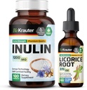 BIO KRAUTER Inulin 100 Capsules & Licorice Root Tincture 2 Fl Oz.