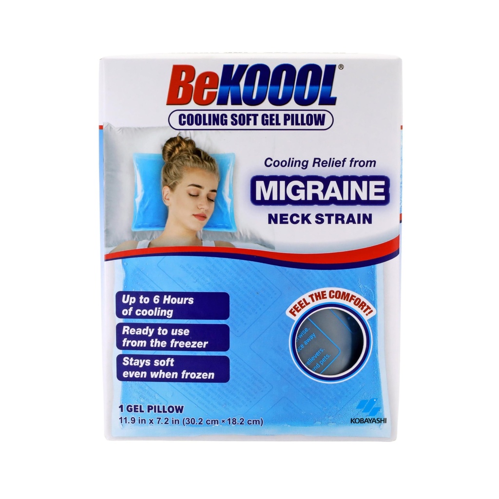 BeKOOOL Cooling Soft Gel Pillow - Återanvändbar kyllindring från migrän, halsstam och feber - Upp till 6 timmars kylning, redo att använda, stannar mjuk när frusen