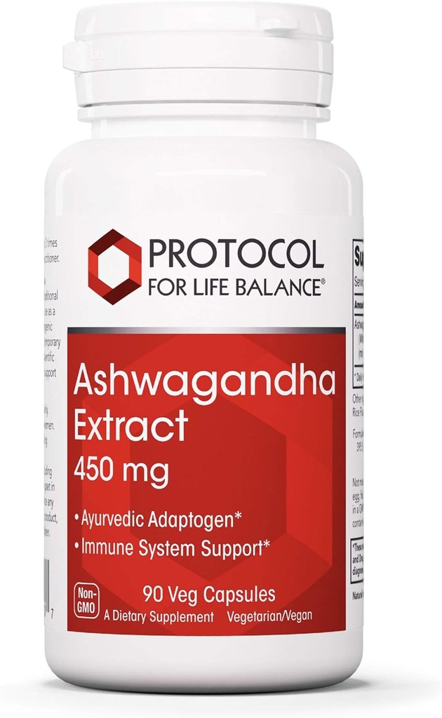 Protokoll Ashwagandha 450mg - Immune Support, Ayurvedic Adaptogen - 90 Veg Caps