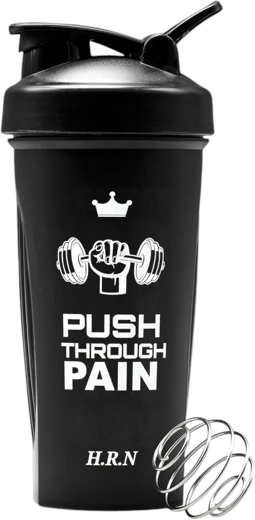 H.R.N 28 OZ Protein Shaker flaska för proteinblandningar med Wire Whisk, Shaker flaska för Pre & Post träning, Shaker kopp för träning