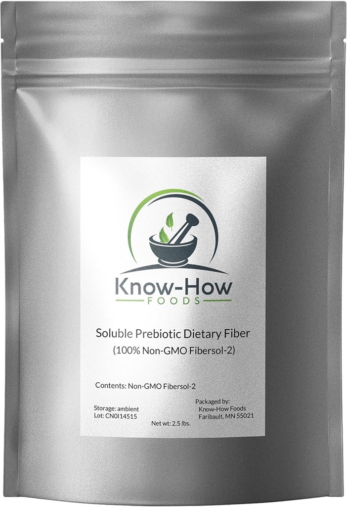 Know-How Foods Prebiotic Dietary Fiber (Non-GMO) - Tillverkad med 100% Fibersol-II - 2,5 lbs.