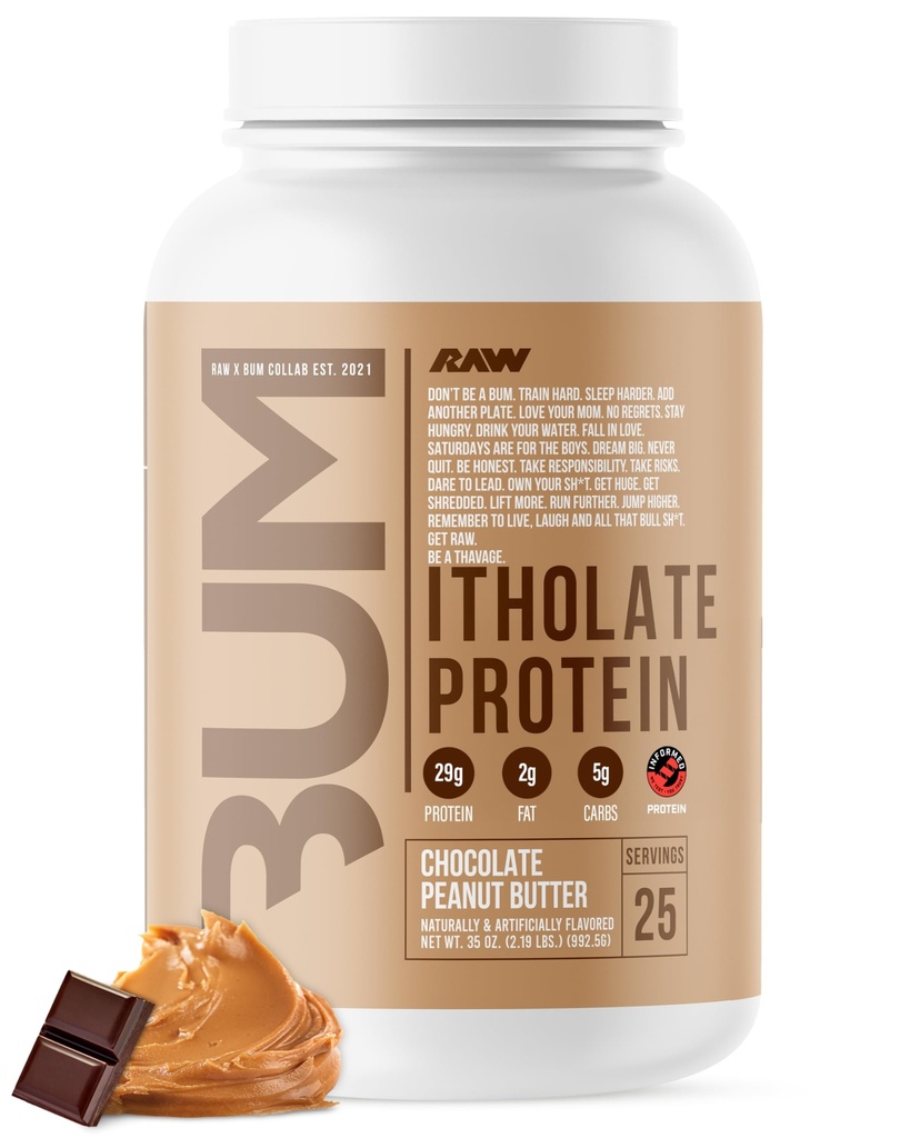 RAW Whey Isolate Protein Powder, Chocolate Peanut Butter (CBUM Itholate) - 100% Grass-Fed Sports Nutrition Powder för muskeltillväxt och återhämtning - Low-Fat, Low Carb, naturligt smaksatt - 25 portioner