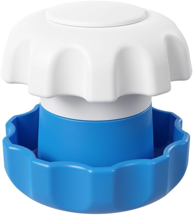 EZY DOSE Pill Crusher och Grinder för vitaminer, tabletter med lagringsavdelning, barn, husdjur, äldre, effektivt krossar mediciner till fint pulver, lättanvänd design, blå, BPA gratis