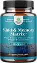 Matrix Nootropic Brain Supplement för minne och fokusförbättring - Vitaminer för mental hälsa och klarhet - Kognitivt komplex för vuxna i alla åldrar Minds Vitalitet - 60 kapslar