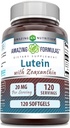 Fantastiska formler Lutein 20 mg med Zeaxanthin 800 mcg | Softgels Supplement | Non-GMO | Gluten Free | Made in USA (120 greve)