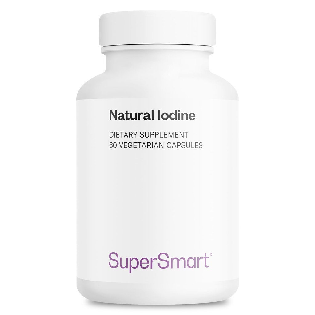 SuperSmart - Natural Iodine 1000mg per dag (Patented & High Strength) - Pure Sea Kelp Iodine Supplement - 650ppm of Iodine | Non-GMO & Gluten Free - 60 Vegetariska kapslar
