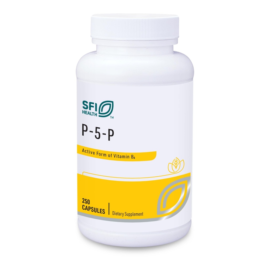 Klaire Labs SFI Health P-5-P - 30 Milligram Bioaktiv Vitamin B6 Pyridoxal-5-fosfat för Metabolic & Liver Support, Hypoallergenic (100 kapslar)