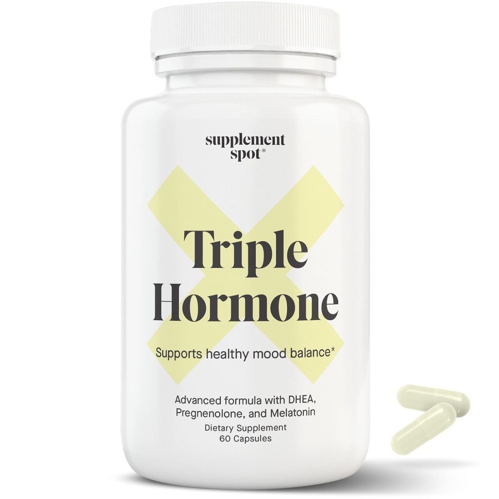 Natural Mood Balance Supplement w / Melatonin, DHEA & Pregnenolone - Formulerad för att öka energi hos män och kvinnor (60 kapslar)