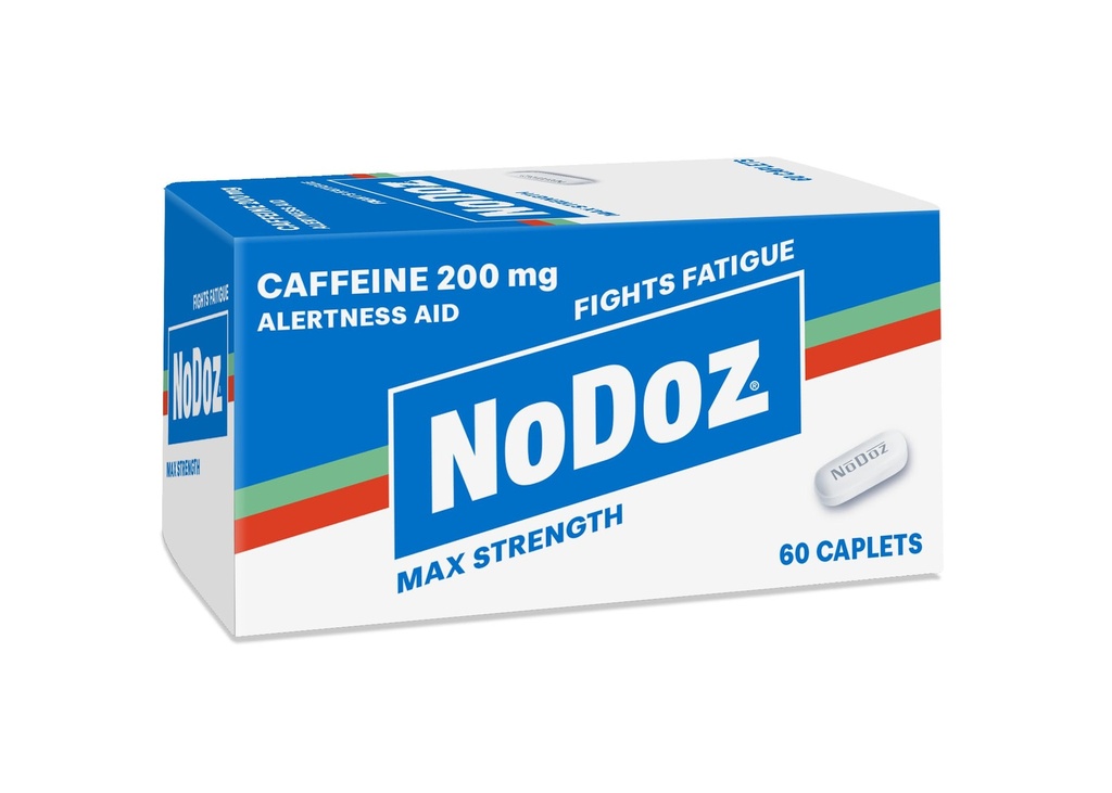 NoDoz 200mg Koffeinpiller Maximal Styrka, 60 Caplets Total