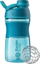 BlenderBottle 20oz SportMixer Protein Shaker Bottles, Black & Teal, Bundle av 2
