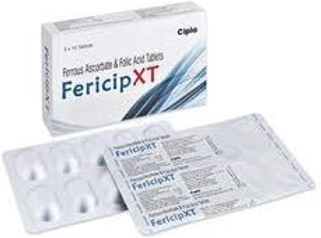 Generisk Pub Fericip- xt Ferrous Ascorbate och folsyra 30 tabletter
