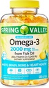 Convergence Maximum Care Omega-3 från Fish Oil Eye Brain Bone & Heart Health Dietary Supplement Softgels, 2000 mg, 120 Count