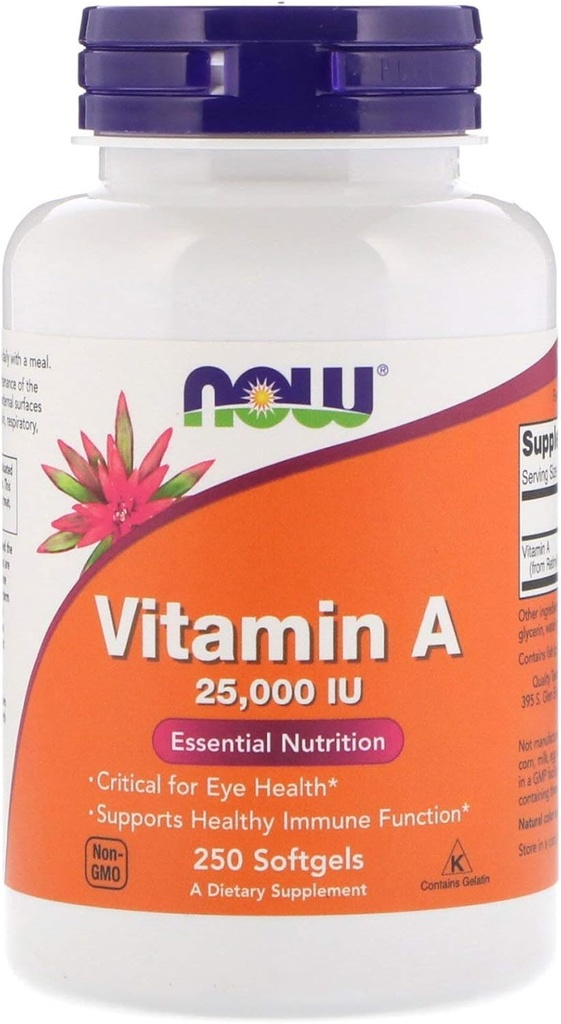 Vitamin A från Fish Liver Oil, 25000IU, 250 Sgels by Now Foods (Pack of 6)