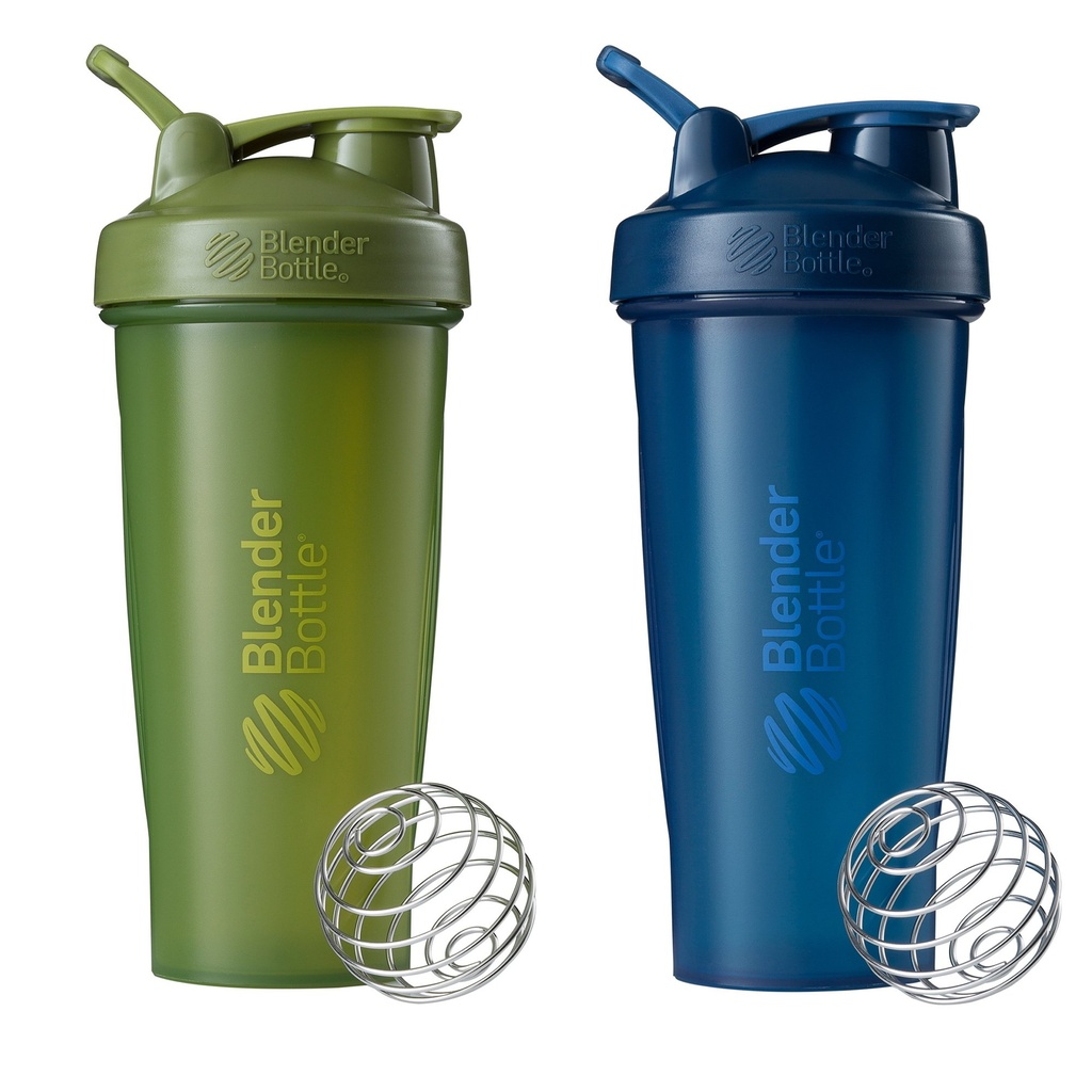 BlenderBottle Classic Shaker Bottle Perfekt för Protein Shakes och Pre Workout, 28-Ounce (2 Pack), Moss och Navy