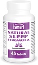 SuperSmart - Natural Sleep Formel (Avancerad Formel) - med L-Tryptophan, Valerian Root, Hop, Eschscholzia Californica - Herbal Supplement | Non-GMO & Gluten Free - 45 tabletter