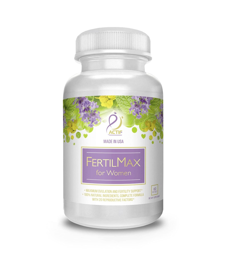 ACTIF FertilMax för kvinnor - # 1 fertilitetstillägg och ägglossningsstöd, maximal styrka, kliniskt beprövad - icke-GMO, tillverkad i USA, 60 greve